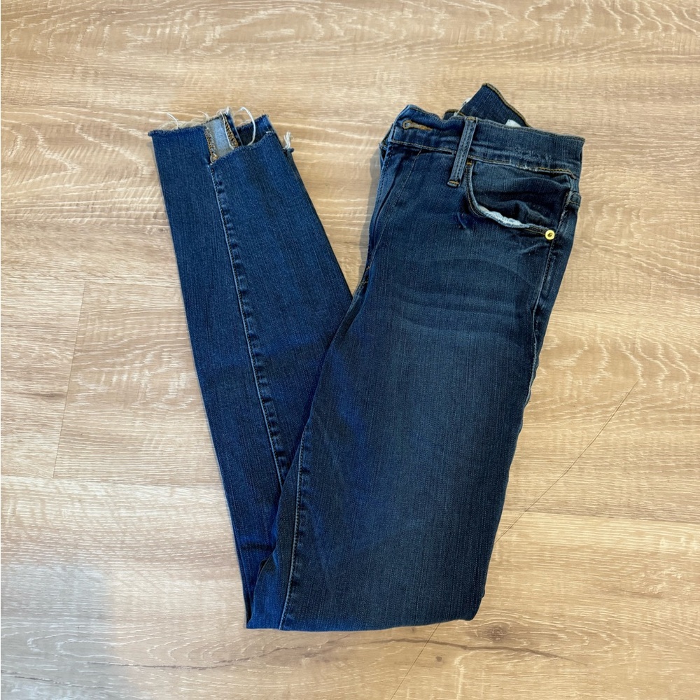 Frame Denim Le High Skinny Jeans in Deep Indigo
